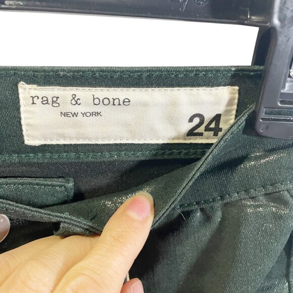 Rag & Bone Casey High-Rise Casey Ankle Flare Pants Size 24 Green - Picture 3 of 6